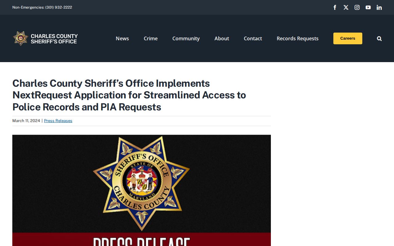 CCSO press release about the P3Intel tip application